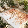 thumbnail image 2 of Outdoor Rug 3x5 ft Orange Fall Eucalyptus Waterproof Outdoor Patio Rug Mat Non Slip Outside Area Rugs Carpet for RV,Camping,Porch,Deck,Pool,Balconybackyard,Rustic Watercolor Leaves Floral, 2 of 9