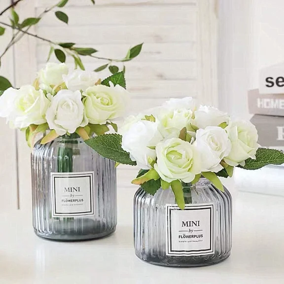 24Pcs Silk Roses Artificial Flowers Decoration Wedding Party Office Decoration