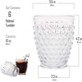 thumbnail image 2 of EVEREST GLOBAL Hobnail Old Fashion Iced Beverage Tumblers 10 oz. set of 6 Glass Cup for Water Wine Soda Whiskey Juice Milk Beer Iced-tea for Dinner Parties Bars Restaurants (Clear), 2 of 8