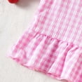 thumbnail image 4 of Amidoa Girls 2 Piece Outfits Summer Clothes Cotton Ruffle Sleeve Tank Top T-Shirt and Shorts Casual Kids Clothing Sets,Pink Size 3T, 4 of 7