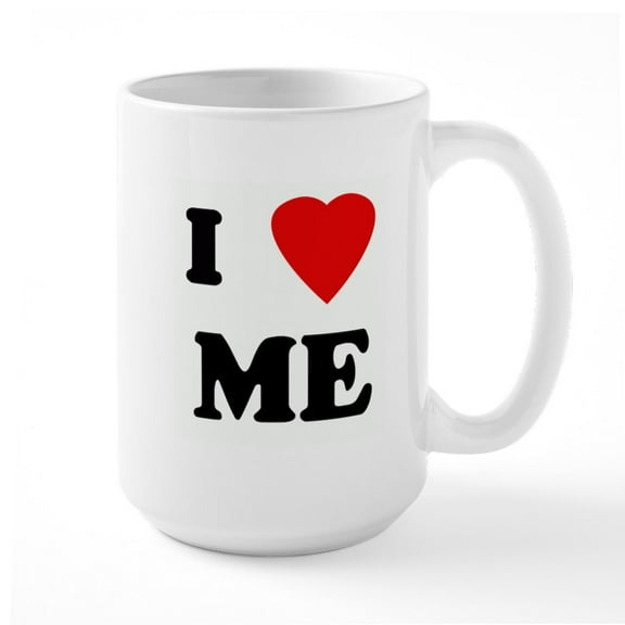 CafePress - I Love ME Mugs - 15 oz Ceramic Large White Novelty Mug