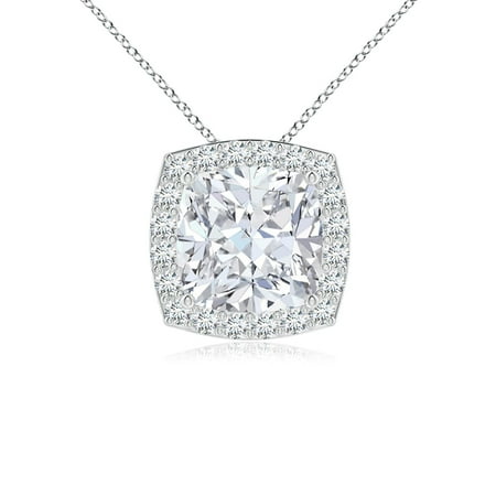 ANGARA IGI Certified Cushion Lab Grown 1.5 Ct Diamond Pendant for Women in 14K White Gold (Size-6.5mm|Color-F-G|Clarity-VS) | April Birthstone Anniversary Jewelry Gift for Women | Diamond Necklace