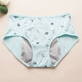 thumbnail image 2 of Lunuaoe Teen Girls Menstrual Period Panties, Leak-Proof Cotton Underwear, Cute Print Mid Waist Briefs with Back Coverage, 2 of 9