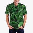 thumbnail image 2 of Salouo Natural Green Leaves for Men's Short Sleeve Polo Shirts,Polo Shirts for Men Performance Short Sleeve Golf Shirt Athletic Casual Collared T-Shirt-4X-Large, 2 of 8