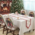 thumbnail image 4 of Cardinal Christmas Chair Covers Set of 4 Rings Bells Snowflakes Winter Wooden Board Chair Back Covers Stretch Removable Washable Slipcovers Protector for Dining Room Kitchen Party Decor, 4 of 5