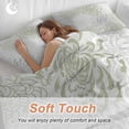 thumbnail image 4 of 3 Piece Sage Green White Duvet Cover Set Twin Size, Microfiber Comforter/Quilt Cover with Corner Ties and 2 Pillowcases, Abstract Grey Chrysanthemum Flower All Season Soft Bedding with Zipper Closure, 4 of 8