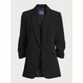 thumbnail image 5 of Scoop Women's Scrunch Sleeve Crepe Blazer with Buttons, Sizes XS-XXL, 5 of 5
