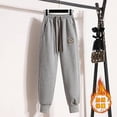 thumbnail image 2 of Savings Women's Thickened Warm Sweatpants Drawstring Waist Fleece Lined Trendy Long Workout Pants Casual Trousers Gray,2XL, 2 of 6