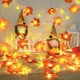 thumbnail image 4 of Guirnalda de hojas de arce artificiales de otoño, 10/20 LED, luces de hadas LED para decoración navideña, fiesta de Acción de Gracias, decoración DIY para Halloween, 4 of 5