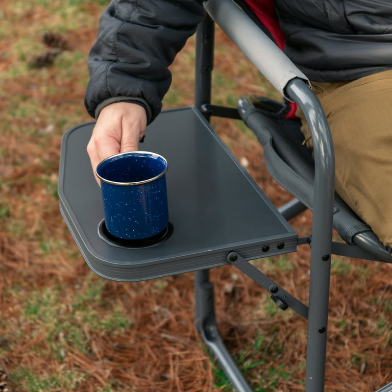 Timber Ridge Laurel Director Camping Chair, Red and Gray, Adult, 32in Height