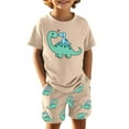 thumbnail image 3 of Boys Athletic Sets European Filled Printed Short Shorts Loose Outdoor Clothes,Khaki,130, 3 of 3
