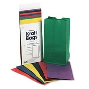 2PK Pacon 0072140 Rainbow Bags, 6# Uncoated Kraft Paper, 6 x 3-5/8 x 11, Assorted Bright, 28/Pack