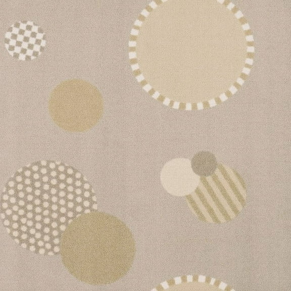 Joy Carpets 1741C-01 Playful Patterns Baby Dots Rectangle Childrens Area Rugs 01 Beige - 5 ft. 4 in. x 7 ft. 8 in.