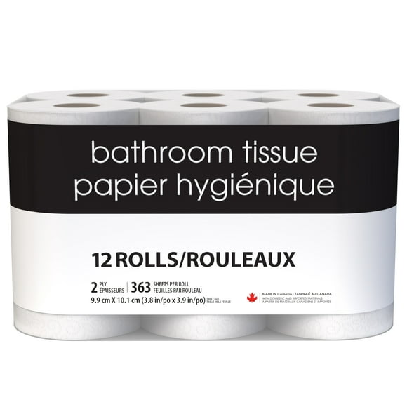 Black & White, 12 Triple Roll, 363 Sheets 2-Ply Bathroom Tissue