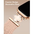 thumbnail image 3 of Wearlizer Braided Magnetic Band Compatible with Apple Watch 38/40/41/42/44/45/46/49mm, Stretchy Nylon iWatch Band with Clover Charm, Elastic Woven Strap for iWatch Series 11 10 9 8 7-1 SE Ultra, 3 of 7