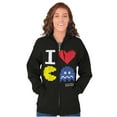 thumbnail image 4 of Pixelized Retro Game I Heart PACMAN Zip Up Hoodie Men's Women's Brisco Brands X, 4 of 6
