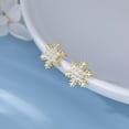 thumbnail image 4 of Sterling Silver CZ Snowflake Earrings Stud for Women Teens Christmas Snowflake Stud Earrings Winter Holiday Earrings, 4 of 6