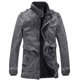 thumbnail image 3 of Chaqueta de cuero de PU con cuello alto largo de estilo europeo y americano, chaqueta de cuero de motocicleta lavada personalizada para hombre, más chaqueta de terciopelo, 3 of 5