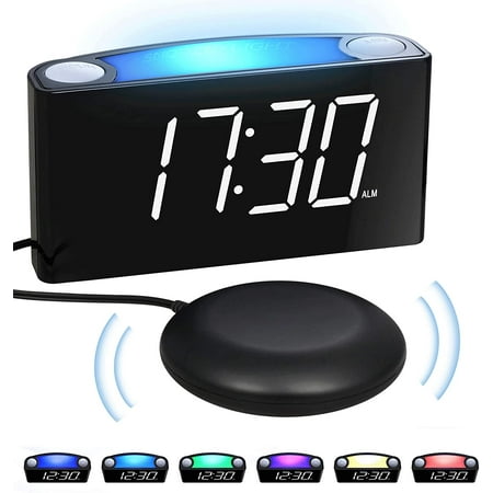 Extra Loud Alarm Clock With Bed Shaker Vibrating For Heavy Sleepers Deaf Hearing Impaired Extra Loud Alarm Clock With Bed Shaker, Extra Large Display Alarm Clock