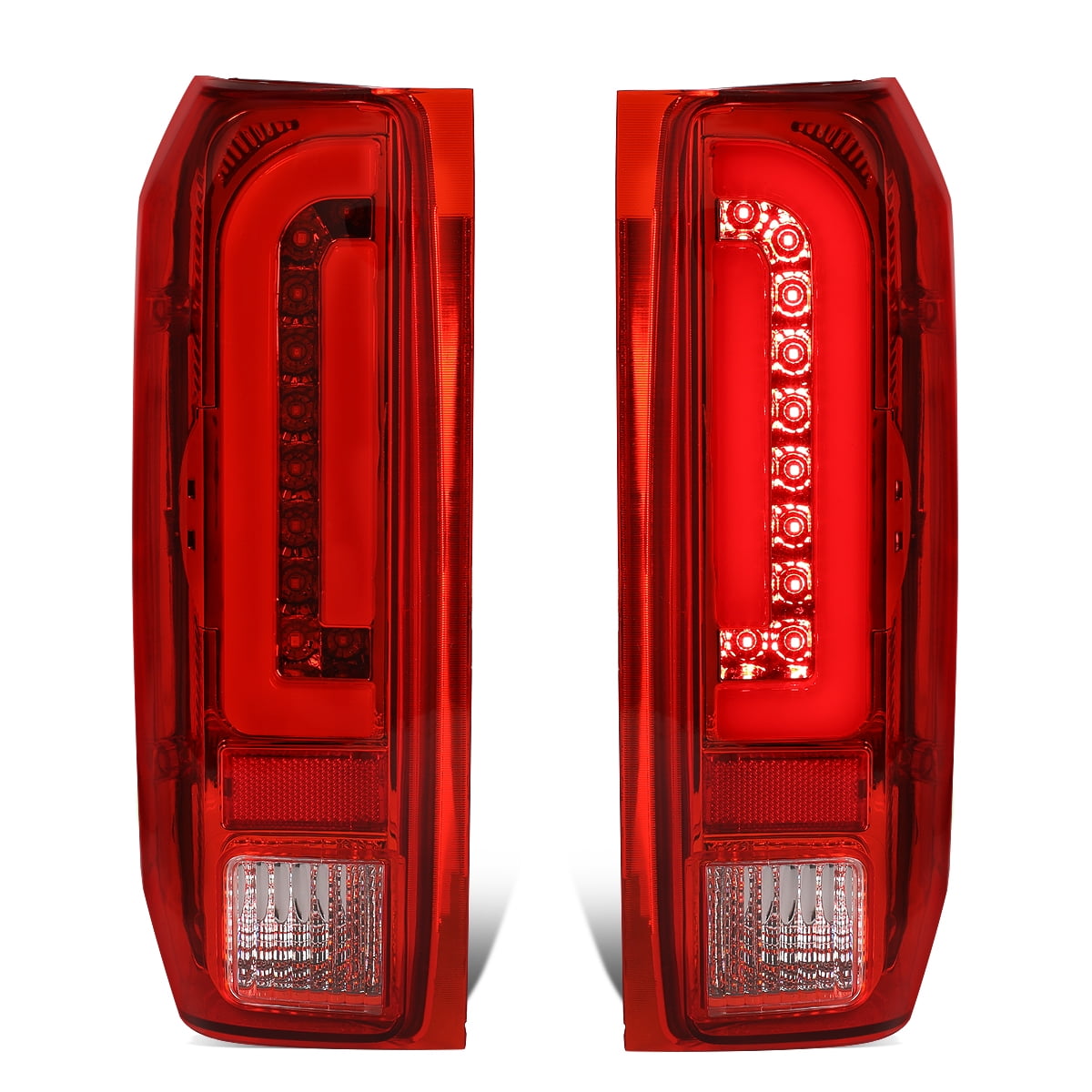 DNA Motoring TL-F15094-LED-3D-CH-RD 3D LED Bar Tail Brake Light Lamps Fits  Pickup Truck for 990 to 1997 Ford F150/F250/F350/Bronco/F Super Duty
