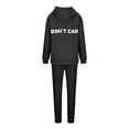thumbnail image 4 of Women's 2 Piece Sports Lounge Outfits Loose Hoodie Sweatshirt and Jogger Pant Sets Dropped Long Sleeve Tracksuit (X-Large, Black), 4 of 5