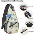Absctract Geometric Pattern Space Print Crossbody Backpack Sling Bag
