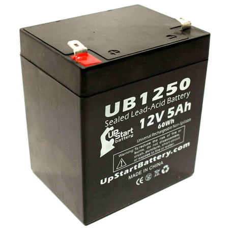 Compatible Best Technologies Fortress LI460VA B Battery - Replacement UB1250 Universal Sealed Lead Acid Battery (12V, 5Ah, 5000mAh, F1 Terminal, AGM, SLA) - Includes TWO F1 to F2 Terminal