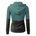 thumbnail image 3 of Doublju Womens Long Sleeve Lightweight 2 Color Blocked Hoodie Jacket With Side Pockets, 3 of 4