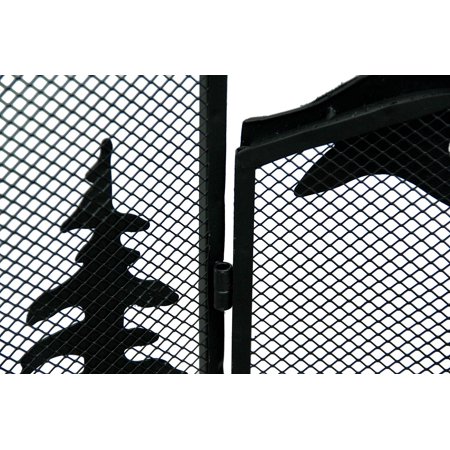 Mountain Bear Black Metal Mesh 3 Panel Fireplace Screen Walmart