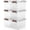 7qt - 6 pack, variant on 32 Qt Plastic Clear Storage Bin with Durable Lids and Latching Buckle, 6-Pack Tote Organizing Box Stackable and Nestable