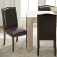 thumbnail image 4 of CONCETTA Dining Chairs Set of 2, Upholstered Fabric Kitchen Room Chairs, PU Leather, Brown, 4 of 8