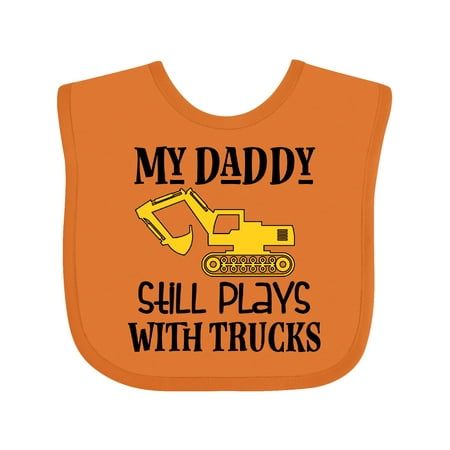 

Inktastic Construction Daddy Still Plays with Trucks Gift Baby Boy or Baby Girl Bib