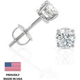 thumbnail image 2 of IGI Certified 2.25 carat Lab Grown Diamond Stud Earrings in 14k White Gold (2.25 cttw. D - E) 4-Prong Basket. Secure Screw Back by Beverly Hills Jewelers, 2 of 6