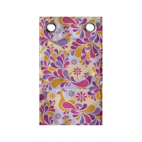 Bird Hanging Pocket Organizer, Abstract Colorful Feathered Animal Peacocks, Printed Polyester Storage Bag with Pockets, 9" x 27", Hot Pink Dark Magenta