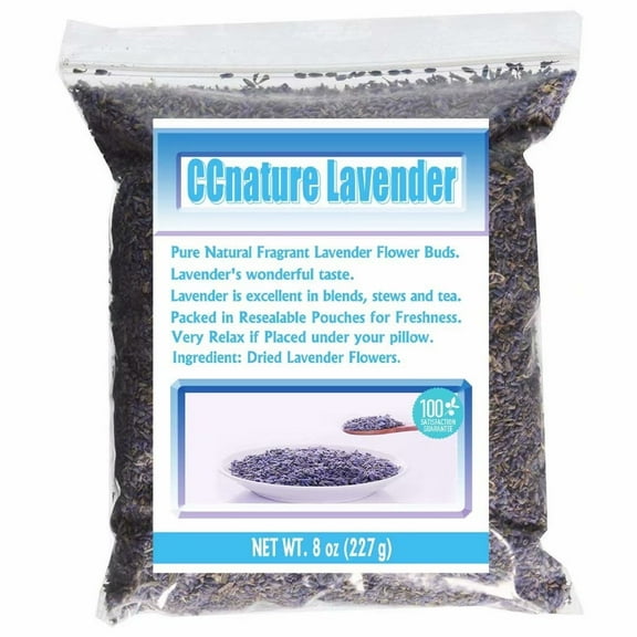 CCnature Lavender Flowers Dried Lavender Buds Culinary Grade 8oz-Perfect for Tea, Lemonade, Soap, Baking, Baths. Fresh Fragrance