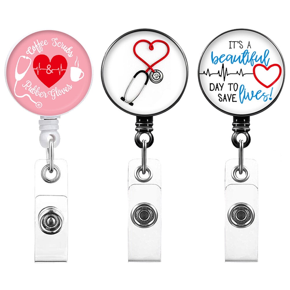 3Pcs Nurse Name Badge Holders Nurse Badge Buckles Multi-function ID ...
