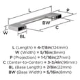 thumbnail image 4 of Amerock Cityscape 3-3/4 inch (96mm) Center-to-Center Polished Chrome Cabinet Pull - 10 Pack, 4 of 5