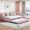 Pink, variant on Full Size Daybed with 2 Storage Drawers, Linen Upholstered Sofa Bed with Piano Block Back, Wood Slat Support, No Box Spring Needed, L-Form Platform Bed for Bedroom, Yellow