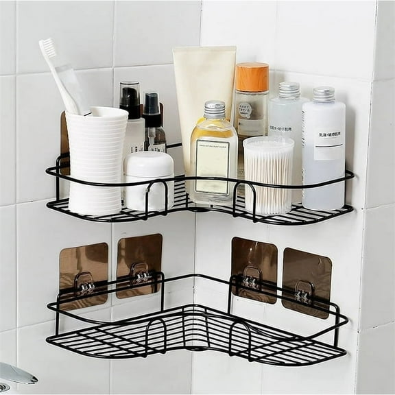 Triani Corner Shower Caddy, 304 Stainless Steel Wide Space Shower Shelf with Adhesive, Hanging Storage Organizer Strong and Sturdy for Bathroom Kitchen,1Pack