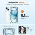 thumbnail image 6 of UNBREAKcable Tempered Glass Screen Protector for iPhone 15 3-Pack, 9H Hardness, 99.99% HD Clear, 6.1 inch, 6 of 10