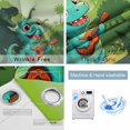 thumbnail image 4 of Funny Dinosaur Blackout Curtains for Bedroom/Living Room, Thermal Insulated Kitchen Curtains, Playing Guitar Palm Tropical Green Silhouette Grommet Darkening Window Treatment Drapes 52"x72"x2, 4 of 8