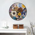 thumbnail image 2 of Yayeee Wall Clock Battery Operated 11.9" Silent Non-Ticking for Living Room, Beige Flowers, 2 of 8