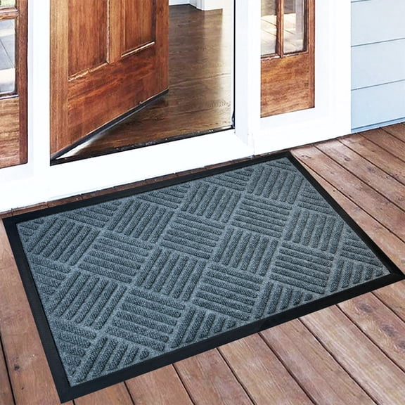 Heeneeso DM23 Entryway Rug Brown Rubber Outdoor, 30"x18"