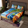 thumbnail image 2 of Erosebridal Cartoon Surfboard Coverlet Set Twin, Sailing Sports Bedding Set, Ocean Coastal Decor, 2 of 5