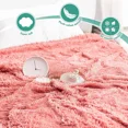 thumbnail image 2 of Anjee Soft Fuzzy Faux Fur Throw Blanket, Reversible Shaggy Cozy Furry Blanket, Breathable & Washable, 90" x 90", Pink Color, 2 of 9
