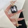thumbnail image 5 of Butterfly Bracelet Compatible with Apple Watch Bands 41mm/40mm/38mm Slim Bling Jewelry Metal Strap, Shiny Diamond Wristband Replacement for iWatch Series 8/7/SE/6/5/4/3/2/1,Gold, 5 of 6