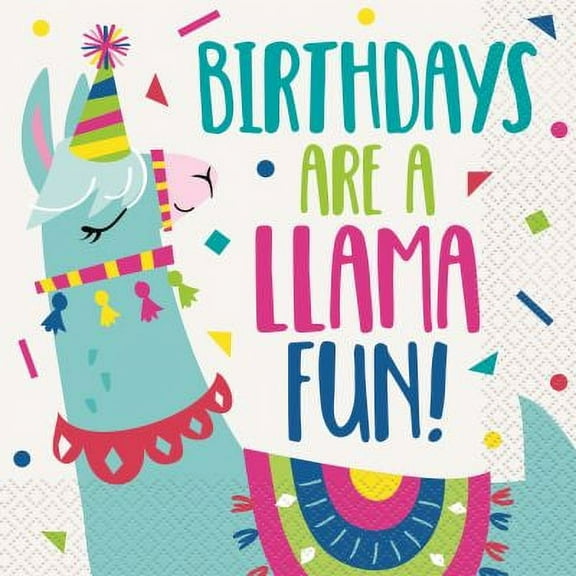 Llama Birthday Lunch Napkins (16ct)
