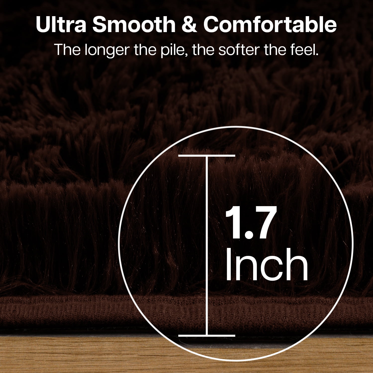 Moonlight20015 Area Rug 2x3ft non-slip Soft Fluffy Shaggy for Living Room Bedroom Décor Brown