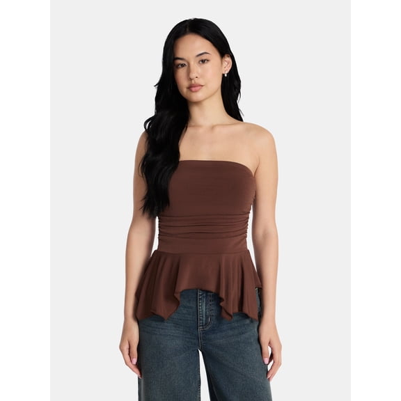 Madden NYC Women’s Peplum Tube Top, Sizes XXS-XXL