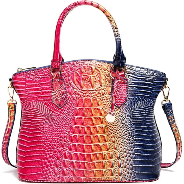 LHSHID Women Purse Satchel Bag Long Crossbody Classy Tote Bag Top Handle Vegan Leather Ladies Handbags Embossed Pattern